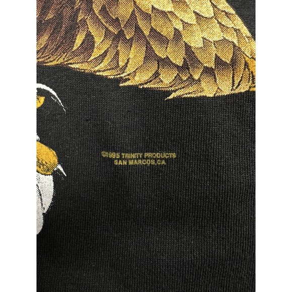 VTG Tennesse River Gold Eagle Black T-Shirt Single Stitch Made in USA 2XL NOS - Picture 3 of 6